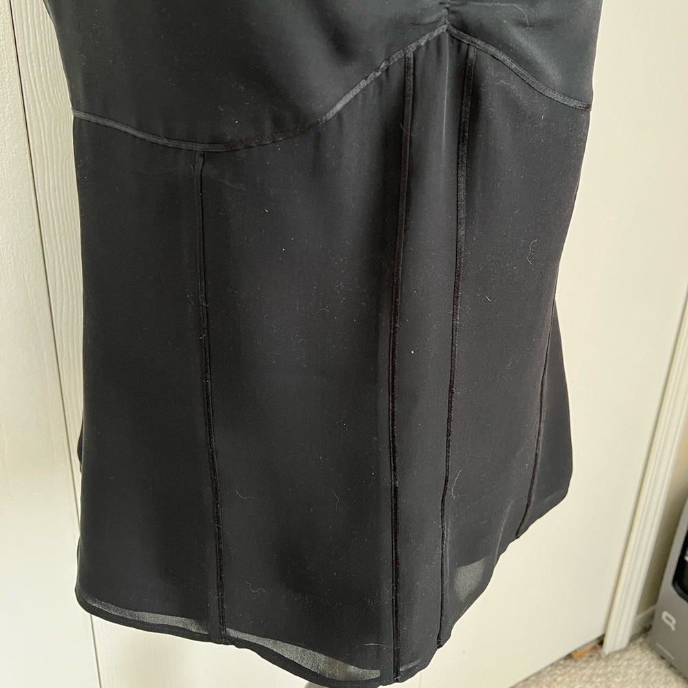 Express Design Studio Silk Chiffon Camisole Top Sz L Black Lined Side Zip - Picture 2 of 9